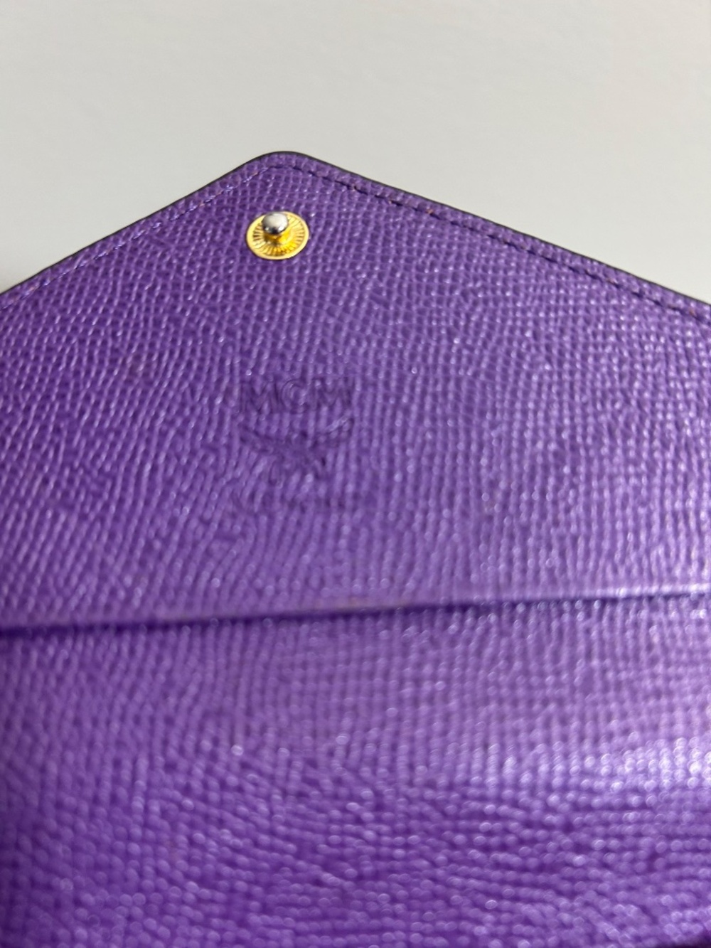 MCM Cognac Visetos Purple Flap Long Wallet with COA and chain; Full Inclusion - Picture 5 of 10
